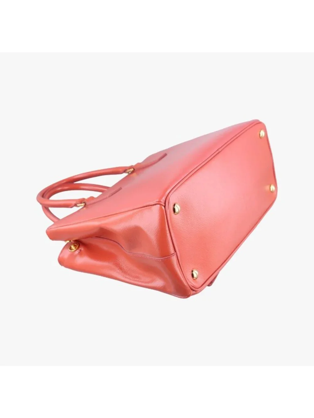 Prada Galleria Front Pocket Orange Patent 14 Shoulder Bag